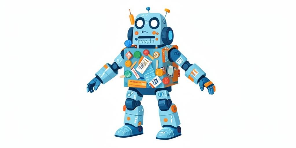 Robot construido con materiales reciclados